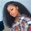 Romface Parrucca Capelli Umani Donna Veri Riccia Half Wig Human Hair Upgrade Afro Kinky Curly Glueless Human Hair Wigs 180% Density 22 Pollice Parrucca Per le Donne Facile da Indossare Senza Colla