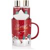 BRUBAKER Cosmetics Set Bagno e Doccia Profumo di Bacche Invernali - Set Regalo in 4 Pezzi in Grande Tazza Natalizia - Set Natalizio per Donne e Uomini