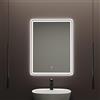 Baikal Specchio da bagno rettangolare | 60 x 80 cm | Retroilluminato con sabbiatura | Touch con anti-appannamento | Tonalità 3500 K/4000 K/6000 K | Specchio con luce | Specchio con LED.
