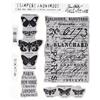 Stampers Anonymous Tim Holtz - Set di timbri in gomma, 177 x 215 mm, tema: farfalle