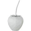 DRW Figura di una fragola in metallo bianco 54x28.5x28.5 cm