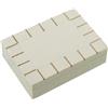 DRW Scatola rettangolare in resina con base in legno bianco osso e naturale 13 x 18 x 5 cm