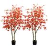 Zstar 2 pezzi di acero autunnale grande albero artificiale, 150 cm, doppio polo, piante artificiali, grande acero, decorazione per interni, albero autunnale artificiale in vaso per casa colonica,