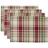 DII Cotton Table Runner for Fall, Thanksgiving, Christmas, Family Gatherings, & Dinner Parties Homespun Plaid, Cotone, Placemat, 4 Pacco