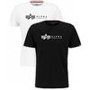 Alpha Industries Maglietta Alpha Label T 2 Pack Uomo Black/White