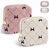 Playexen Porta Assorbenti da Borsa Sacchetti per PortaAssorbenti Igienici per Mestruazioni con Cerniera Borsa Porta Tampons Pochette Piccola Portatile Per Donna Ragazza Regalo per Ragazza(Beige-Fragola)