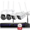 REIGY 5MP Kit Videosorveglianza Wifi Esterno con 2TB HDD, Sistema di Sicurezza con 10CH NVR + 4x 1920P VideoCamera(2PT Cam), Telecamera Sorveglianza IP Audio Bidirezionale Visione Notturna a Colori