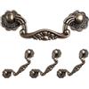 DONGKER Maniglie Vintage per Cassetti, 4 Pezzi Maniglia per Porta Antiche, Manico Oscillanti in Lega di Zinco, Foro Centrale da 76 mm/79 mm, per Mobili, Cassettiere, Armadi, Guardaroba
