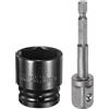 QUARKZMAN Bussola A Impatto Profonda A 6 Punti 1/2 Drive 30mm Bussola Metrica Lunghezza 1.5 Con Adattatore A Codolo Esagonale 1/4, Acciaio CR-V Per Adattatore Bussola Per Dadi E Bulloni