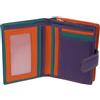Golunski Porte-monnaie/portefeuille compact en cuir pour femme protégé par RFID - Dakota Multi