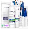 Mr. Fuss N. 4 - Advanced Pack Steel - Piccolo, rimozione cuticole - Confezione risparmio da 4 pezzi soluzione attiva ammorbidente rapido - 250 ml, balsamo n. 2 - 100 ml, ovatta, raschietto in acciaio