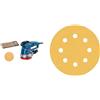 Bosch Professional GEX 34-125 Levigatrice rotorbitale, diametro 150 mm, in scatola di cartone + Expert C470 Carta Abrasiva Vernice e Legno Duro per Levigatrici Rotorbitali Confezione 6 Unità