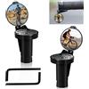 HOMURY 2 Pezzi Specchietto Bici Pieghevole 360° Regolabile Retrovisore HD Convesso per Bicicletta E-Bike Corsa MTB Manubrio 16-22mm Nero con Vite & Chiave a Brugola