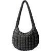 Borsa a tracolla da donna, grande, trapuntata, morbida, imbottita, invernale, con tracolla leggera, rosa, Taglia unica