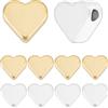 Beebeecraft 1 Scatola 30 Pezzi Perline A Cuore Oro 18K e 925 Argento Sterling Ottone Placcato Perline Amore Distanziatori Perline Sfuse con Foro Piccolo per Realizzazione Fai da Te Braccialetti