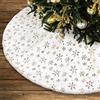 Lanpn Albero di Natale Gonna Copertura di Base Peluche Pannello Esterno Piccolo Fiocco di neve Copertura della Base per Albero di Natale Decorazione Natalizia (Oro, 40cm)