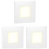 ledscom.de 3 LED luce per scale/apparecchio da incasso FEX per interni ed esterni, angolare, 85 x 85 mm, bianco caldo