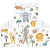 Clastyle Set di 3 Cubi Portaoggetti Ripiegabili Animale Giungla Kallax Contenitori Maniglia per Scaffale Scatole Portaoggetti Genitore per Libro Giochi,Bianco,30x30x30 cm