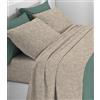 Riad Arredo Mahome Set Copripiumino in Pregiata Flanella 100% Cotone Morbido con Trattamento Antipalline - Parure Sacco Piumino con Federe Made in Italy (Seline Beige, Piazza e Mezzo 200x240 + 1 federa 52x82)