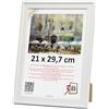 3-B Cornice portafoto SALO - Bianco - 21 x 29,7 cm (A4) - Cornice in legno, cornice per foto, cornice per documenti con vetro acrilico