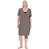 Ulla Popken Camicia da Notte con Righe/Fiori, Scollo a V e Mezze Maniche Nero 54+ 839280100-54+