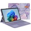 FINTIE Custodia per Microsoft Surface Pro 12 Pollici 1a Edition (2025), [Multi-angli] Portfolio Business Cover con Tasca e Portapenne, Compatibile con Tastiera Type Cover, (Z-Lilla Marble)