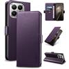 Yunubeyii Cover Libro per Xiaomi 15T,Viola | Blocco RFID,Luxury PU Pelle,Portafoglio,Card Holder,Magnetic Phone Custodia,Kickstand,Protettiva,Antiurto