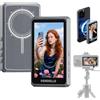 VERDELLE Selfie Monitor Schermo per Telefono, 4K Wireless Magnetico Telecamera Posteriore Monitor per iPhone, Batteria 3H, Altoparlante Integrato per Youtube TikTok Live