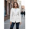 Fatto a mano Blazer donna formale ufficio in vera pelle bianco fatto a mano vestibilità pe...