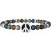 KIDULT - Bracciale Uomo - Elastico con Pietre Colorate e Simbolo della Pace - 732085