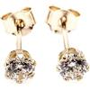 Arranview Jewellery Orecchini a bottoncino in oro giallo 9 carati con zirconia cubica e Oro giallo, colore: Clear, cod. AV-CZ16-NEW