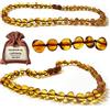 LATITATA Collana ambra naturale baltica - Lunghezza 32 cm - 100% realizzata a mano in Germania - Certificato GIA (MulticolorPolished)