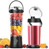 TopEsct Frullatore portatile per frullati e smoothie,TOPESCT mini frullatore personale da 500 ml,ricaricabile tramite USB con 6 lame ultra affilate per viaggi,ufficio e sport(Nero)