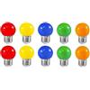 ZFQ Lampadine colorate da 2 W, E27, G45, E27, E27, lampadine colorate per matrimoni, Halloween, Natale, feste, bar, colori misti, rosso, giallo, blu, verde, arancione, 10 pezzi