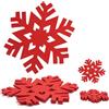 Zoruam Set di 12 tovagliette natalizie, sottobicchieri, piatti, in feltro natalizio, per 6 tovagliette rotonde e 6 sottobicchieri, decorazione natalizia in feltro per tavolo, cucina, vacanze (rosso)