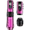 Mast Tattoo Flip4 Pro Macchina per Tatuaggi Senza Fili - 7 Corse (2.5-4.5mm) - 2 Pezzo Batteria 2000mAh - Per Principianti e Professionisti Rosa