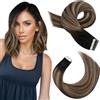 Moresoo Extension Biadesive Capelli Veri Invisibili #1B/4/14 30cm 30g 20pz | Resistenti Al Calore, Volume Extra, Look Elegante, Facile Manutenzione, Pettinatura Alla Moda