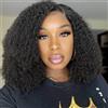 Romface Parrucca Capelli Umani Afro Kinky Curly Human Hair Wig Parrucca Riccia Parrucca Donna Capelli Veri umani Glueless Pre Plucked 180% Density Natural Color 18 inch Afro wig
