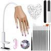 Yokilly Mano di esercizio per il design delle unghie: in silicone per unghie in gel - flessibile e mobile manicure per esercizi a mano - Kit per manichino per principianti