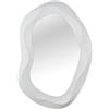 DRW Specchio da parete con forma irregolare in metallo bianco 107x80x6,5 cm
