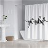 Zengmei Tenda da doccia in poliestere impermeabile e resistente, con 12 ganci, 177 x 178 cm, colore: bianco nudo