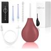 TEMONTIAN Kit Lampadina Clistere, Doccia Anale Per Uomini E Donne Principianti, Con Tubo Da 19,7 Pollici+4 Ugelli (Rosso)