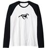 Mustang Pony Gifts Running Mustang Wild Horse Breed Lover Silhouette Gift Maglia con Maniche Raglan