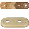FUX Rosetta doppia per tubi di riscaldamento, distanza tubi variabile, vero legno: acero, faggio, rovere, noce, mogano, copertura, radiatore, 15mm, 19mm, 22mm, legno, parquet (15mm, acero)