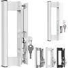 T-HAKEN Set di maniglie per porta scorrevole in vetro, 16,5 cm, bianco, ricambio per porta del patio da 2,5 cm a 1-1/8 pollici. Spessa utilizzata sia per mancini che per destrorsi (chiave).
