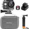AKASO V50 Elite - Fotocamera sportiva 4 K 60 FPS, kit di maniglia galleggiante, include 20 MP WiFi azione camera impermeabile con maniglia galleggiante impermeabile per fotocamera sportiva, borsa