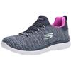 Skechers Women's Summits Shoes, Navy Blue Hot Pink, 37.5 EU