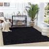 Livabliss Tappeto Shaggy Home Ampio Tappeto Salotto Moderno, Sala da Pranzo, Morbido Tappeti Shaggy per Camera da Letto, Motivo Astratto Berbero Peloso, leggera da Pulire, 100x200 cm Nero
