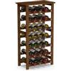 BAKAJI Cantinetta Portavino in Legno Bambù con 28 Scomparti per Vino Champagne, Portabottiglie da Terra, Cantina per Angolo Bar, Salotto, Cucina, Bistrot, Ristorante, 47 x 29 x 93.5 cm (Noce)