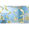 Amscan 679099 Set 5 Pendenti a Spirale per Cinquantesimo Anniversario, Oro